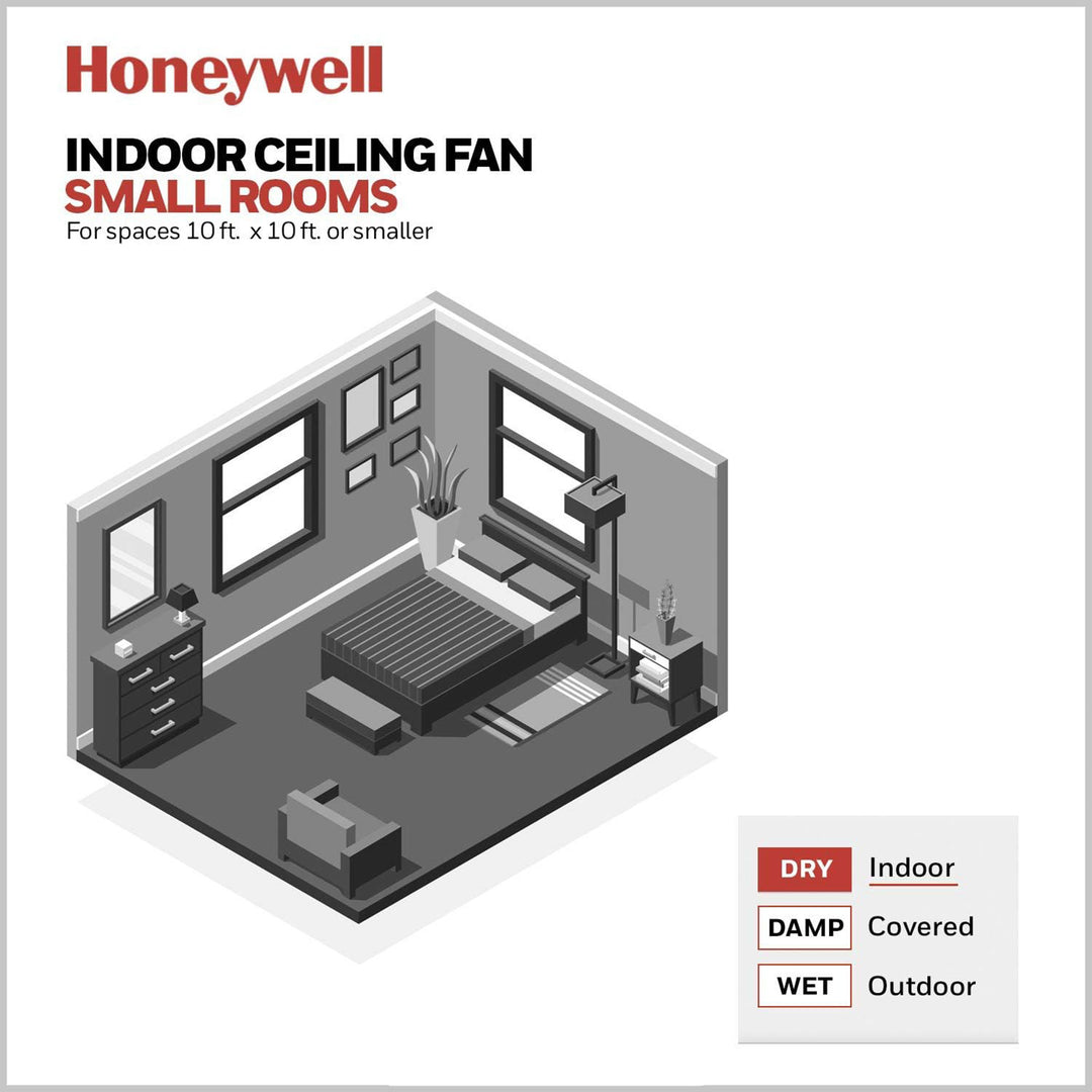 Honeywell Ocean Breeze 30" Indoor Ceiling Fan w/Light, Brushed Nickel (Open Box)