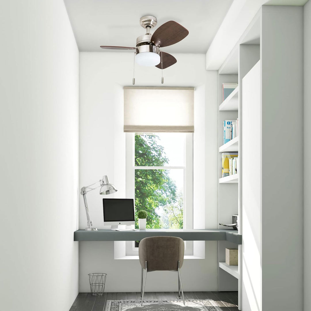 Honeywell Ocean Breeze 30 Inch Indoor Ceiling Fan with Light, Brushed Nickel