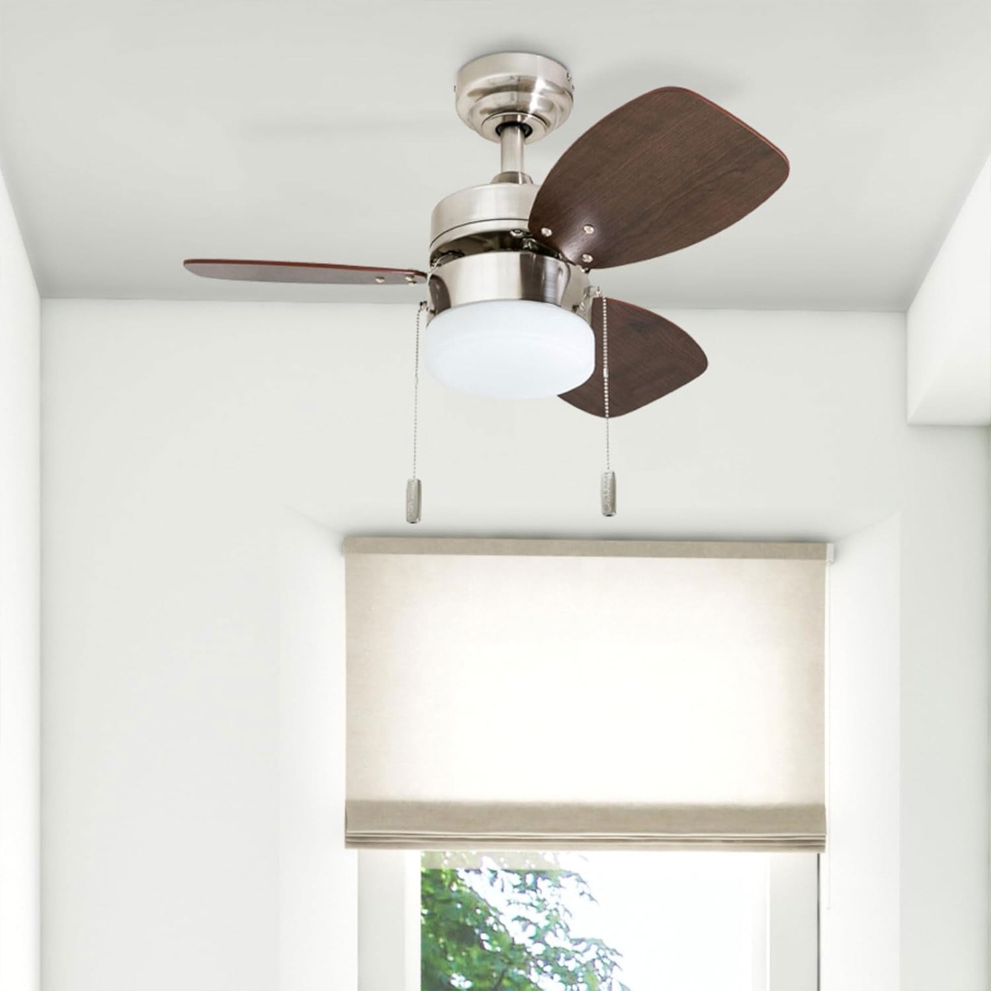 Honeywell Ocean Breeze 30 Inch Indoor Ceiling Fan w Light, Brushed Nickel (Used)