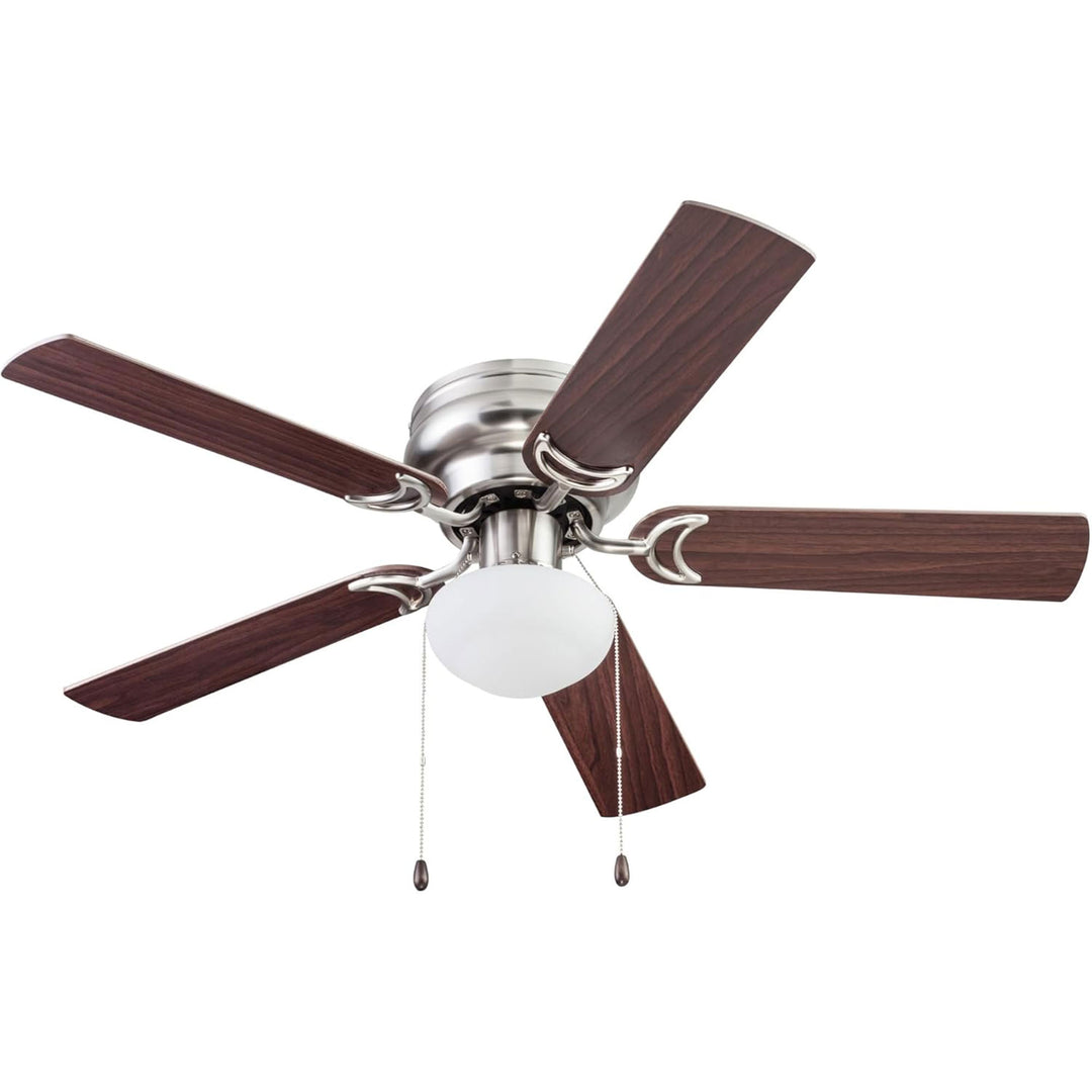 Prominence Home Alvina 44" Indoor LED Ceiling Fan with Pull Chain, Satin Nickel