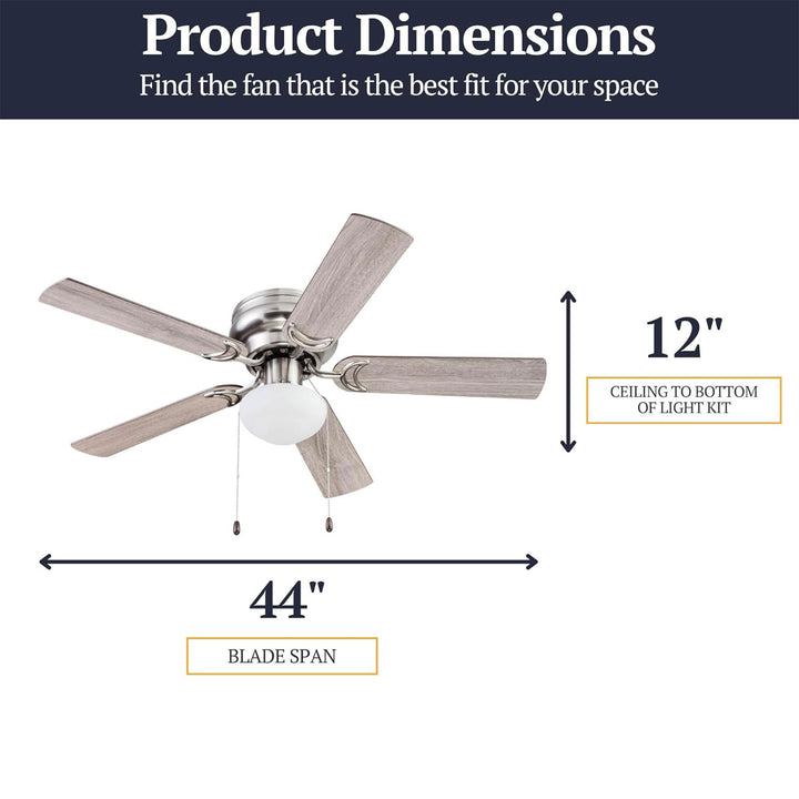 Prominence Home Alvina 44" Indoor LED Ceiling Fan with Pull Chain, Satin Nickel