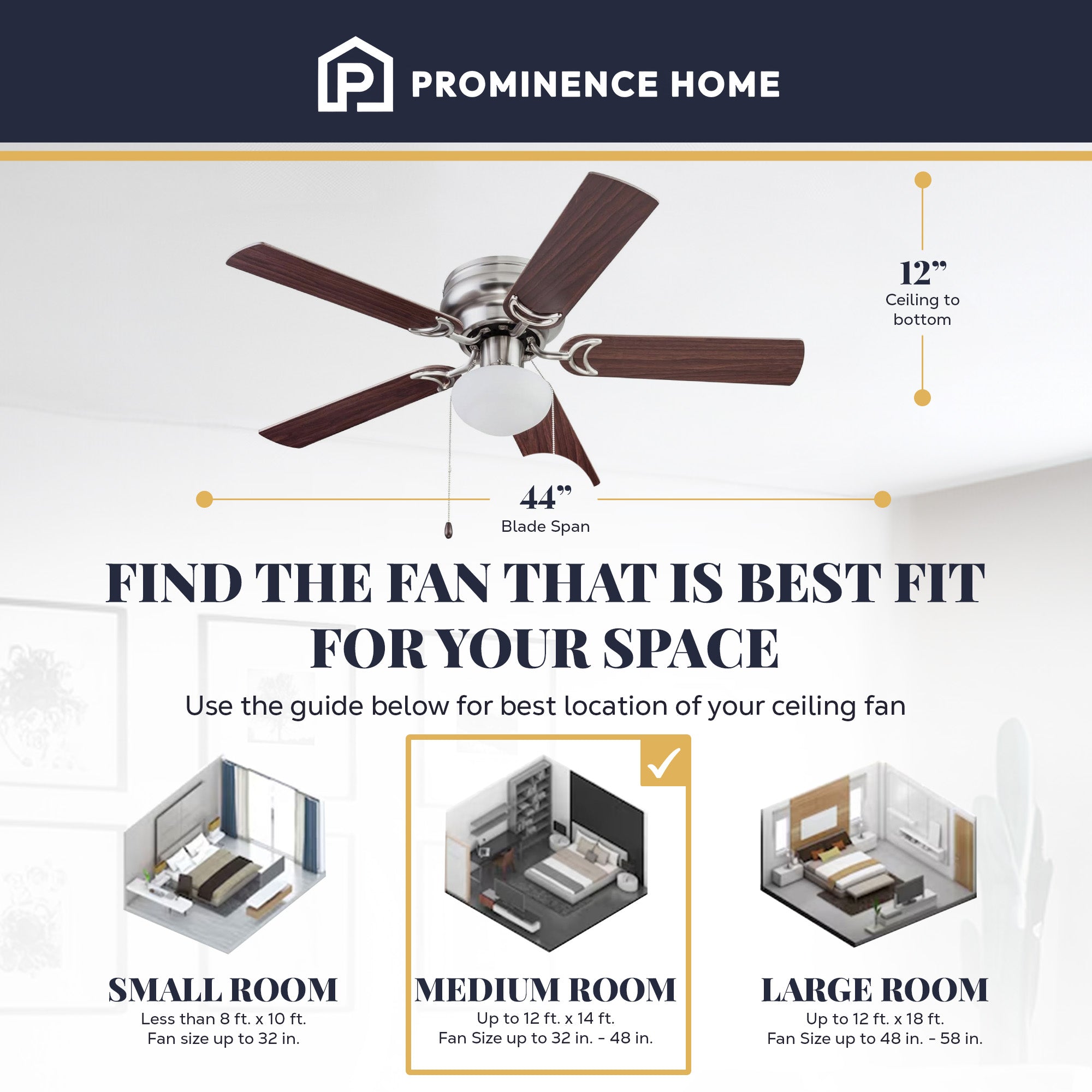 Prominence Home Alvina 44" Indoor LED Ceiling Fan with Pull Chain, Satin Nickel - VMInnovations