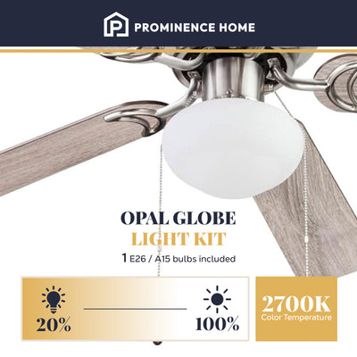 Prominence Home Alvina 44" Indoor LED Ceiling Fan with Pull Chain, Satin Nickel - VMInnovations