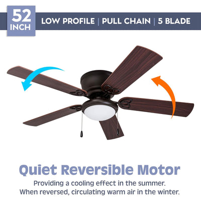 Prominence Home Benton 52 Inch Indoor LED Ceiling Fan with Pull Chain, (Used)