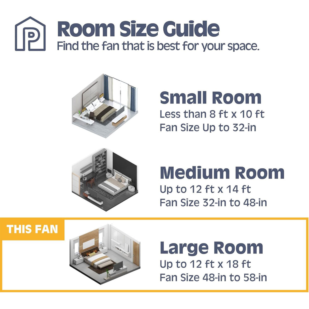 Prominence Home Benton 52 Inch Indoor LED Ceiling Fan with Pull Chain, Bronze