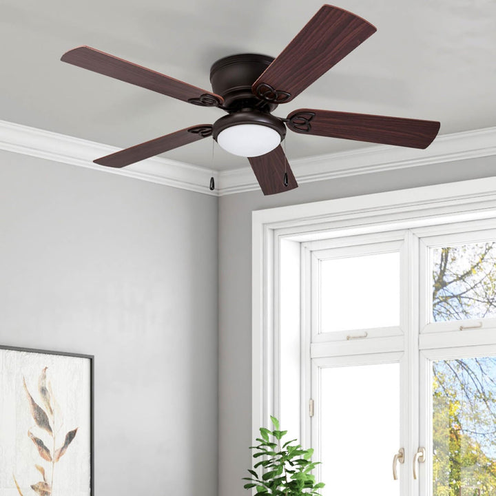 Prominence Home Benton 52 Inch Indoor LED Ceiling Fan with Pull Chain, Bronze