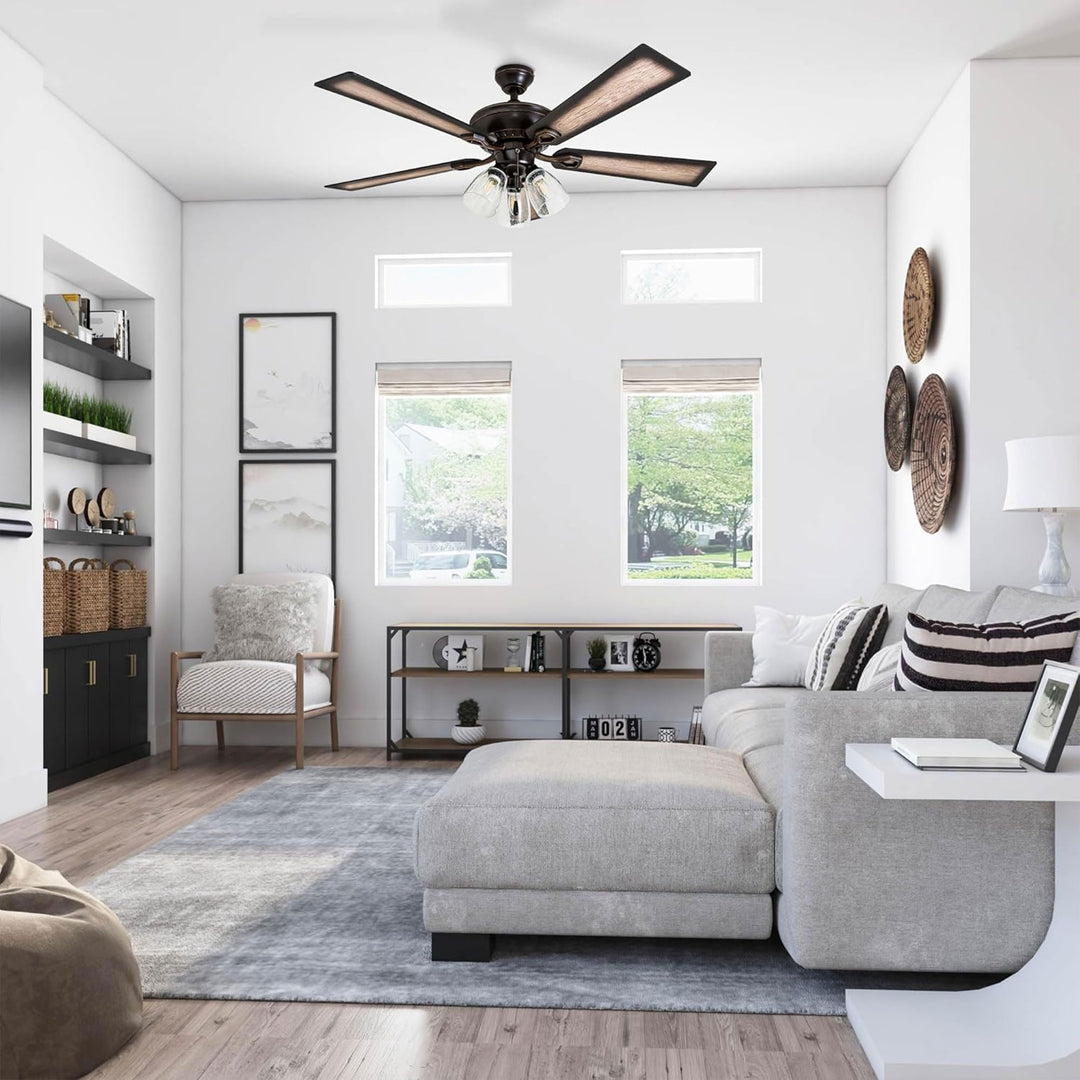 Prominence Home Glenmont, 52” Farmhouse LED Ceiling Fan with Light, Bronze