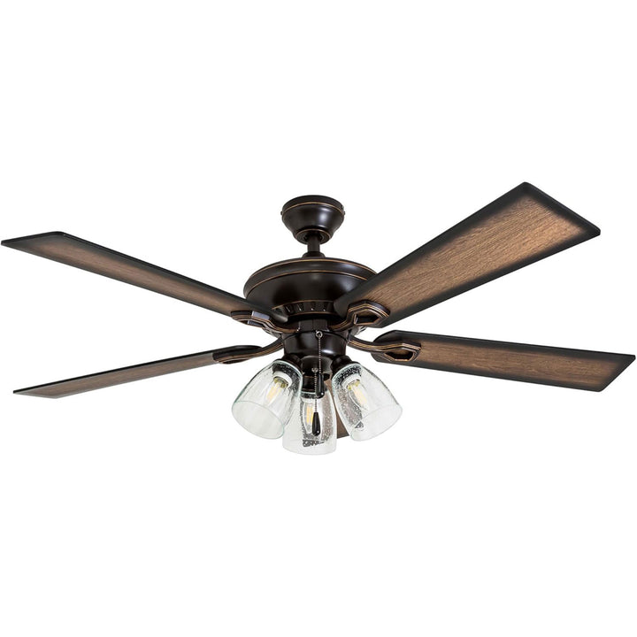 Prominence Home Glenmont, 52” Farmhouse LED Ceiling Fan with Light, Bronze