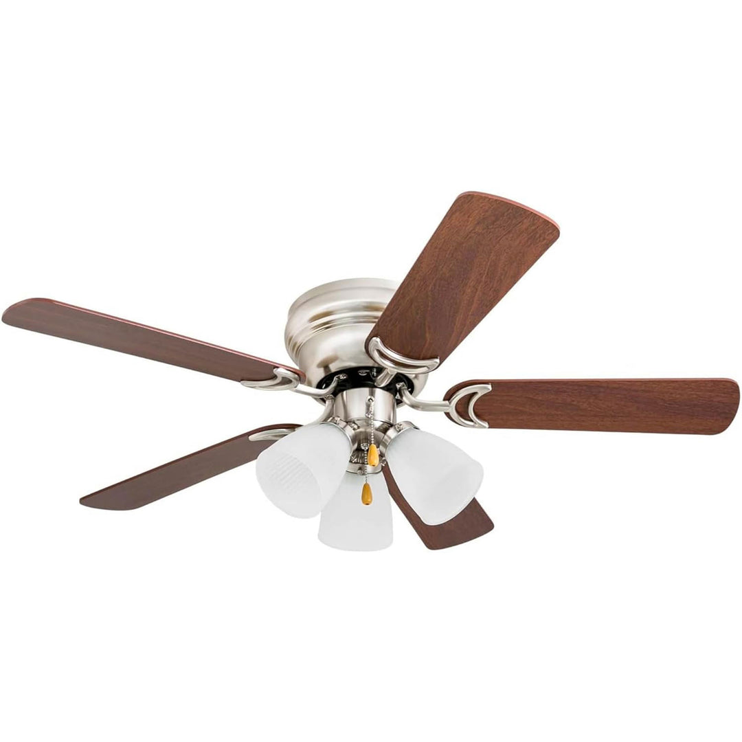 Prominence Home Whitley 42 Inch Indoor Ceiling Fan with Pull Chain, Bright Brass