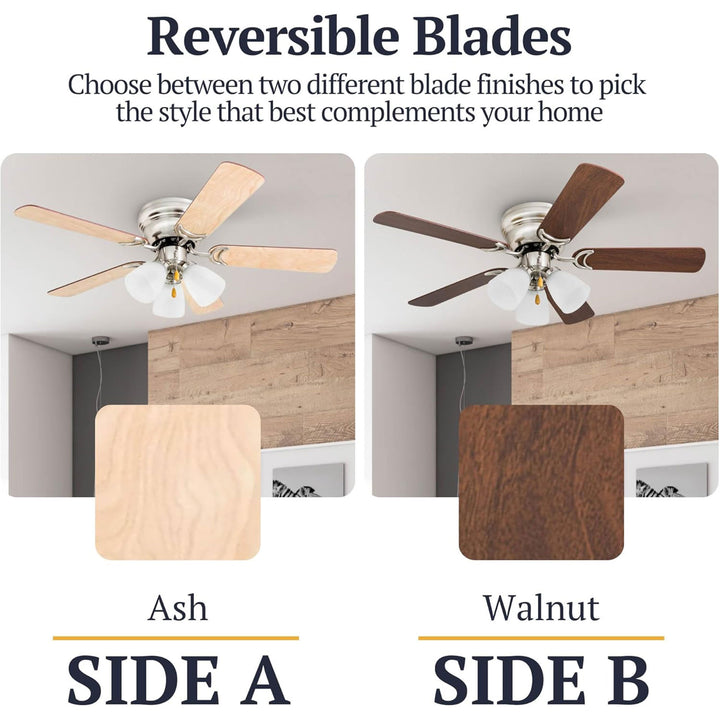 Prominence Home Whitley 42 Inch Indoor Ceiling Fan with Pull Chain, Bright Brass