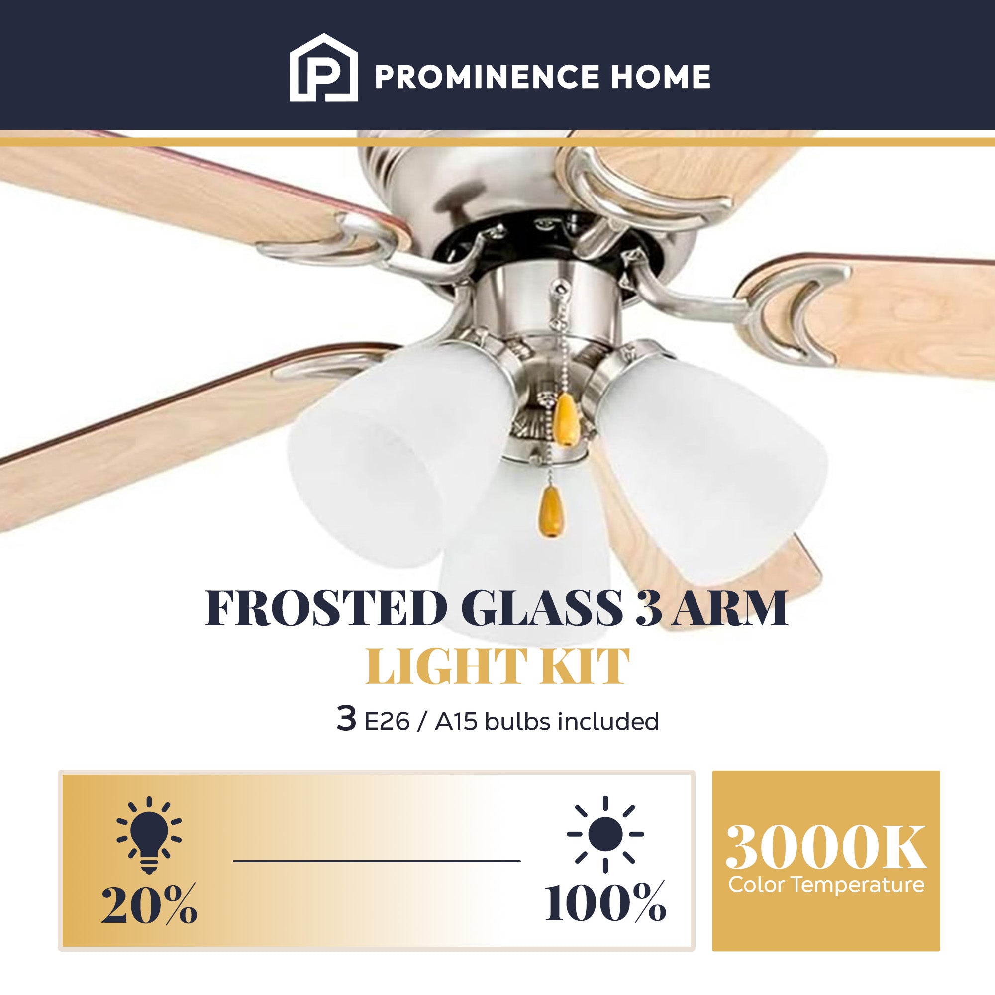 Prominence Home Whitley 42 Inch Indoor Ceiling Fan with Pull Chain, (Open Box) - VMInnovations