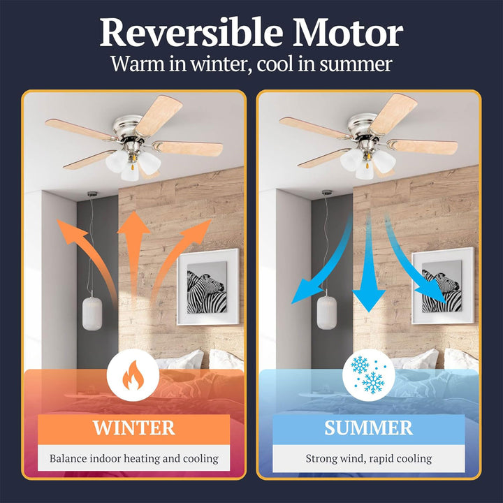 Prominence Home Whitley 42 Inch Indoor Ceiling Fan with Pull Chain, Bright Brass