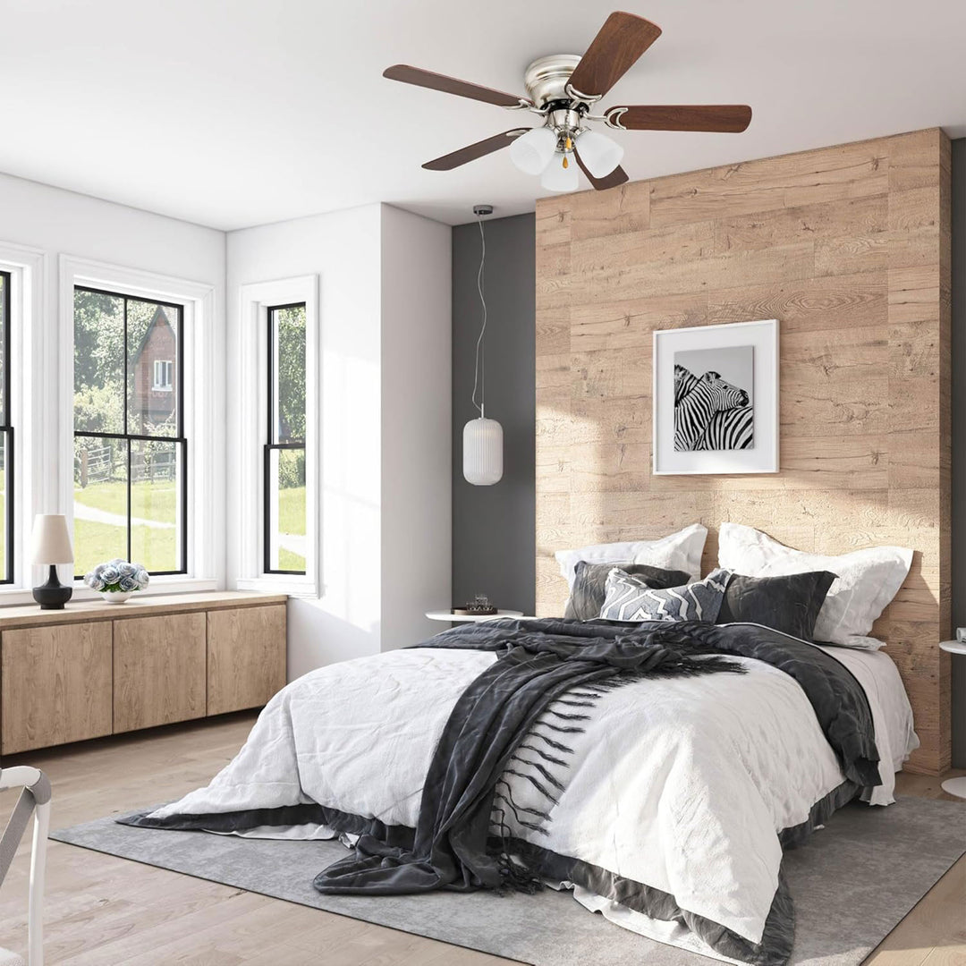 Prominence Home Whitley 42 Inch Indoor Ceiling Fan with Pull Chain, Bright Brass