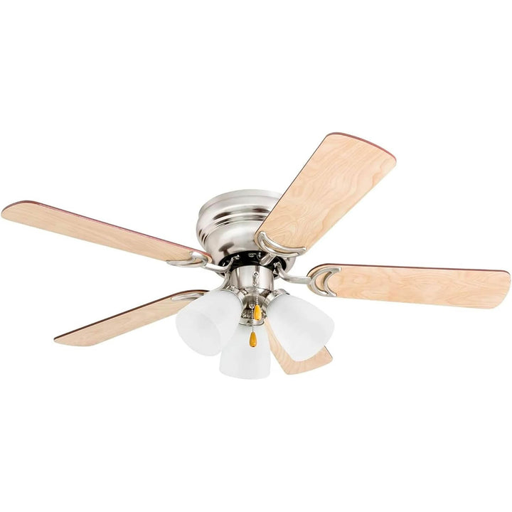 Prominence Home Whitley 42 Inch Indoor Ceiling Fan with Pull Chain, Bright Brass