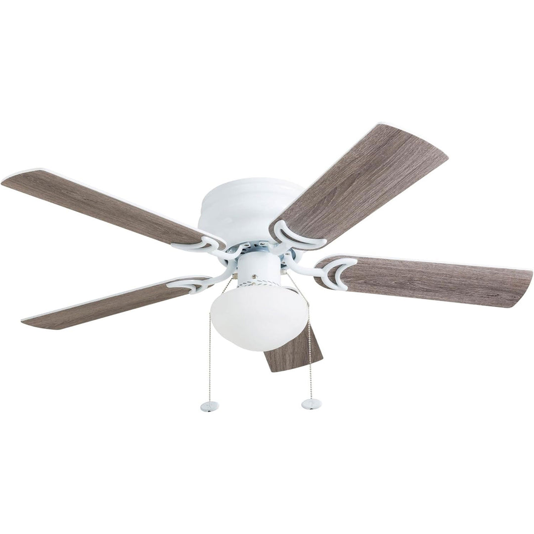 Prominence Home Alvina Traditional 42” Flush Mount Ceiling Fan with Light, White