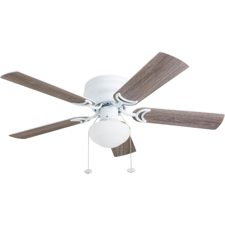 Prominence Home Alvina Traditional 42” Flush Mount Ceiling Fan with Light, White