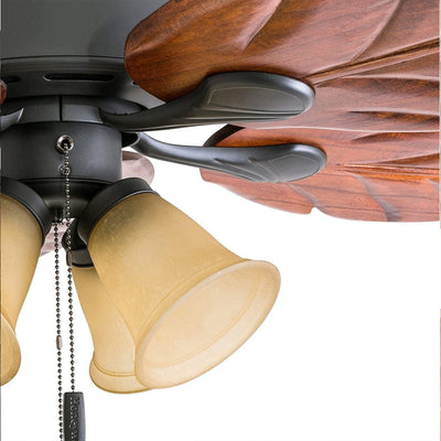 Honeywell Royal Palm 52" Tropical LED Ceiling Fan with Pull Chain, Bronze (For Parts)