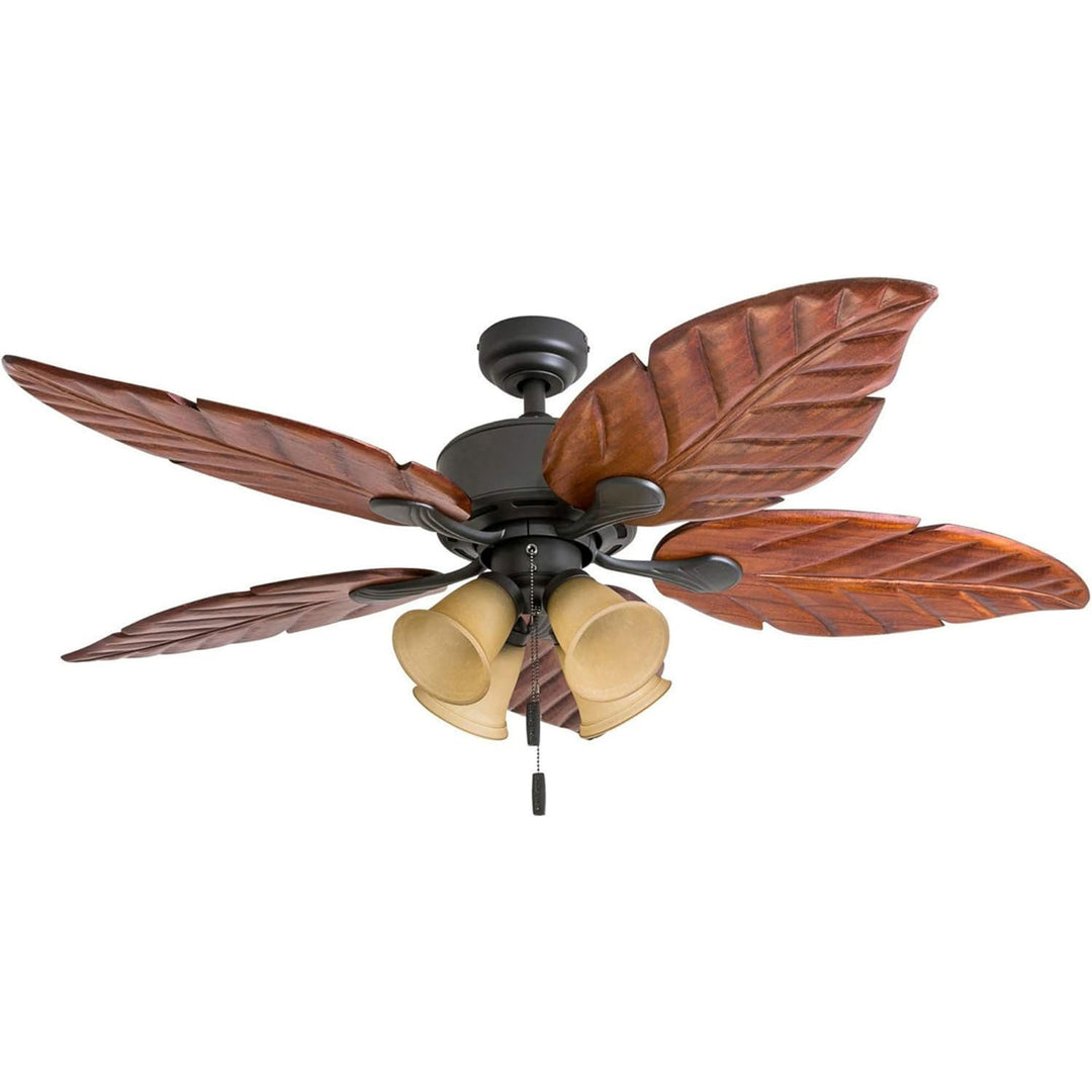 Honeywell Royal Palm 52" Tropical LED Ceiling Fan with Pull Chain, Bronze