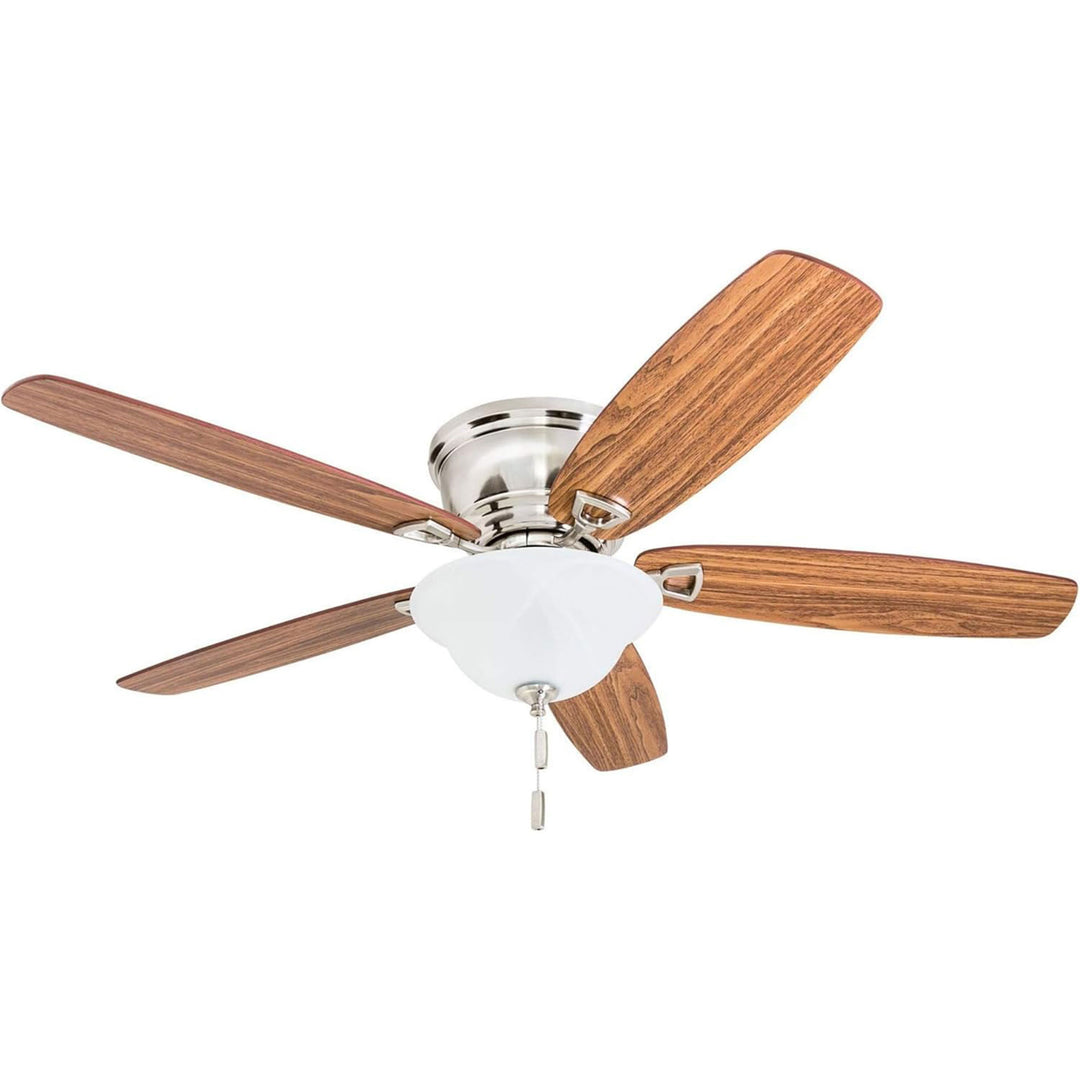 Honeywell Glen Alden 52 Inch Indoor Ceiling Fan with Bowl Light, Brushed Nickel