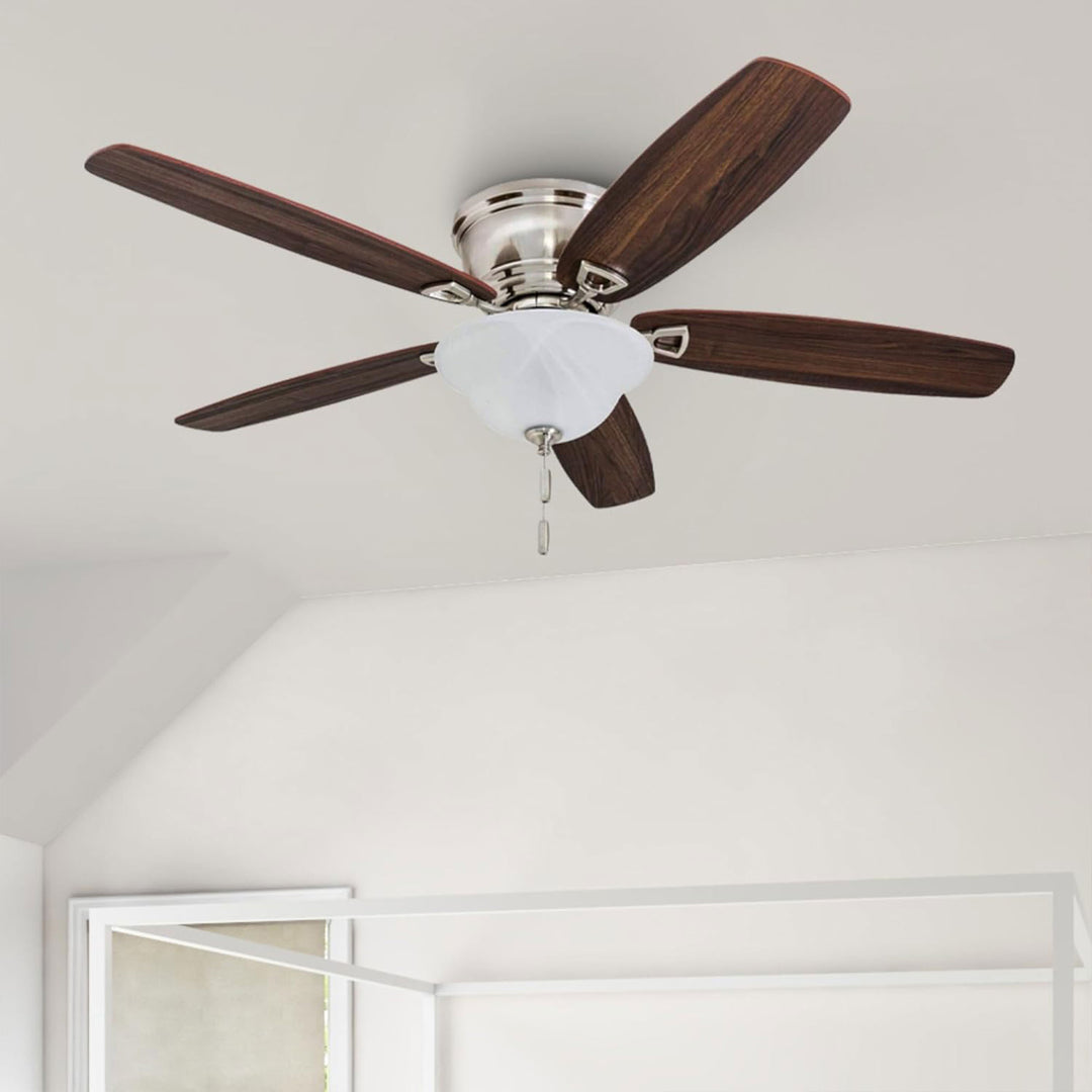 Honeywell Glen Alden 52 Inch Indoor Ceiling Fan with Bowl Light, Brushed Nickel