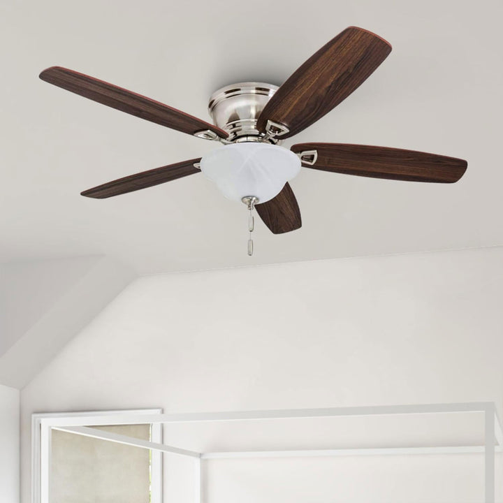 Honeywell Glen Alden 52 Inch Indoor Ceiling Fan with Bowl Light, Brushed Nickel