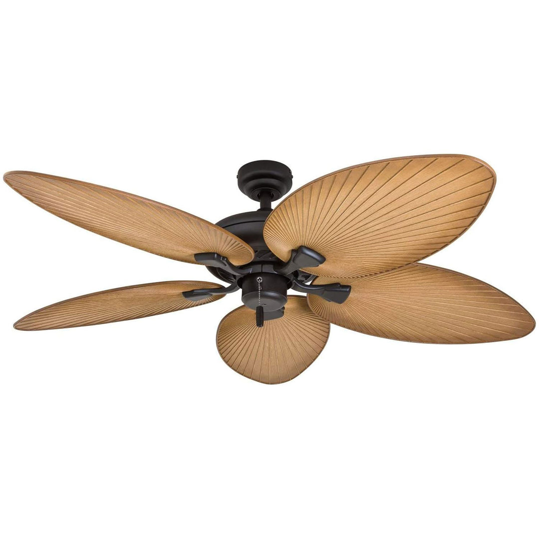 Honeywell Palm Valley 52" Tropical LED Ceiling Fan with Open Bowl Light, Bronze