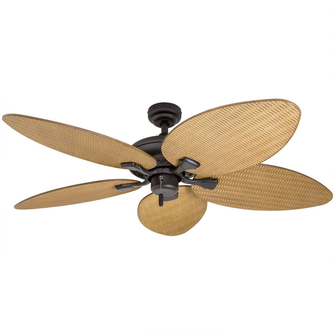 Honeywell Palm Valley 52" Tropical LED Ceiling Fan with Open Bowl Light, Bronze