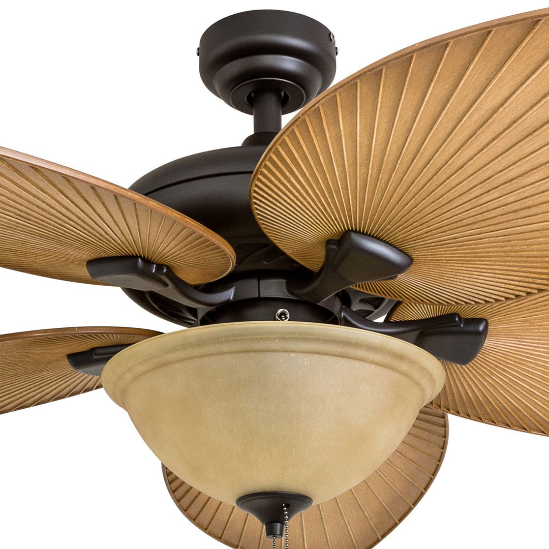 Honeywell Palm Valley 52" Tropical LED Ceiling Fan with Open Bowl Light, Bronze