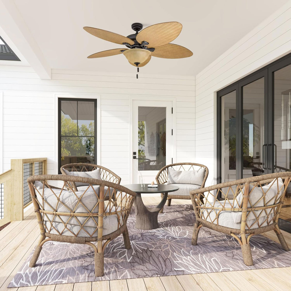 Honeywell Palm Valley 52" Tropical LED Ceiling Fan w/Open Bowl Light (Open Box)