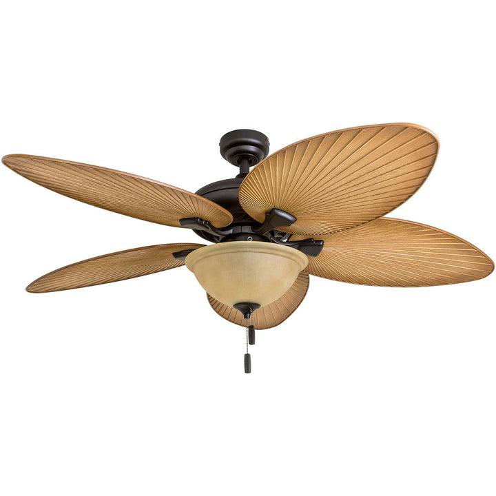 Honeywell Palm Valley 52" Tropical LED Ceiling Fan with Open Bowl Light, Bronze