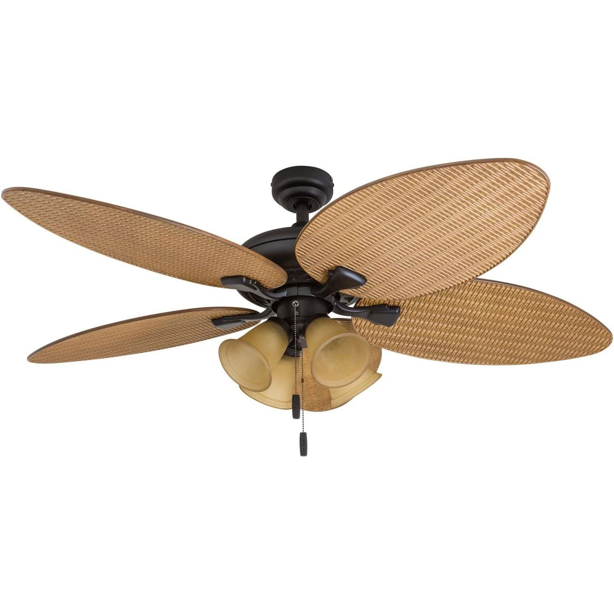 Honeywell Palm Valley 52" Tropical LED Ceiling Fan with Multi-Arm Light, Bronze - VMInnovations