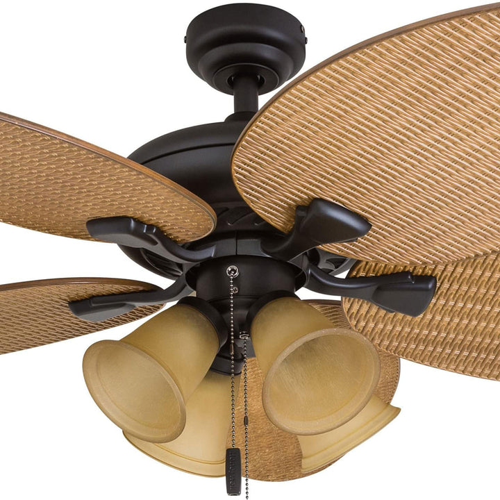 Honeywell Palm Valley 52" Tropical LED Ceiling Fan with Multi-Arm Light, Bronze