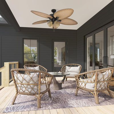 Honeywell Palm Valley 52" Tropical LED Ceiling Fan with Multi-Arm Light, Bronze - VMInnovations