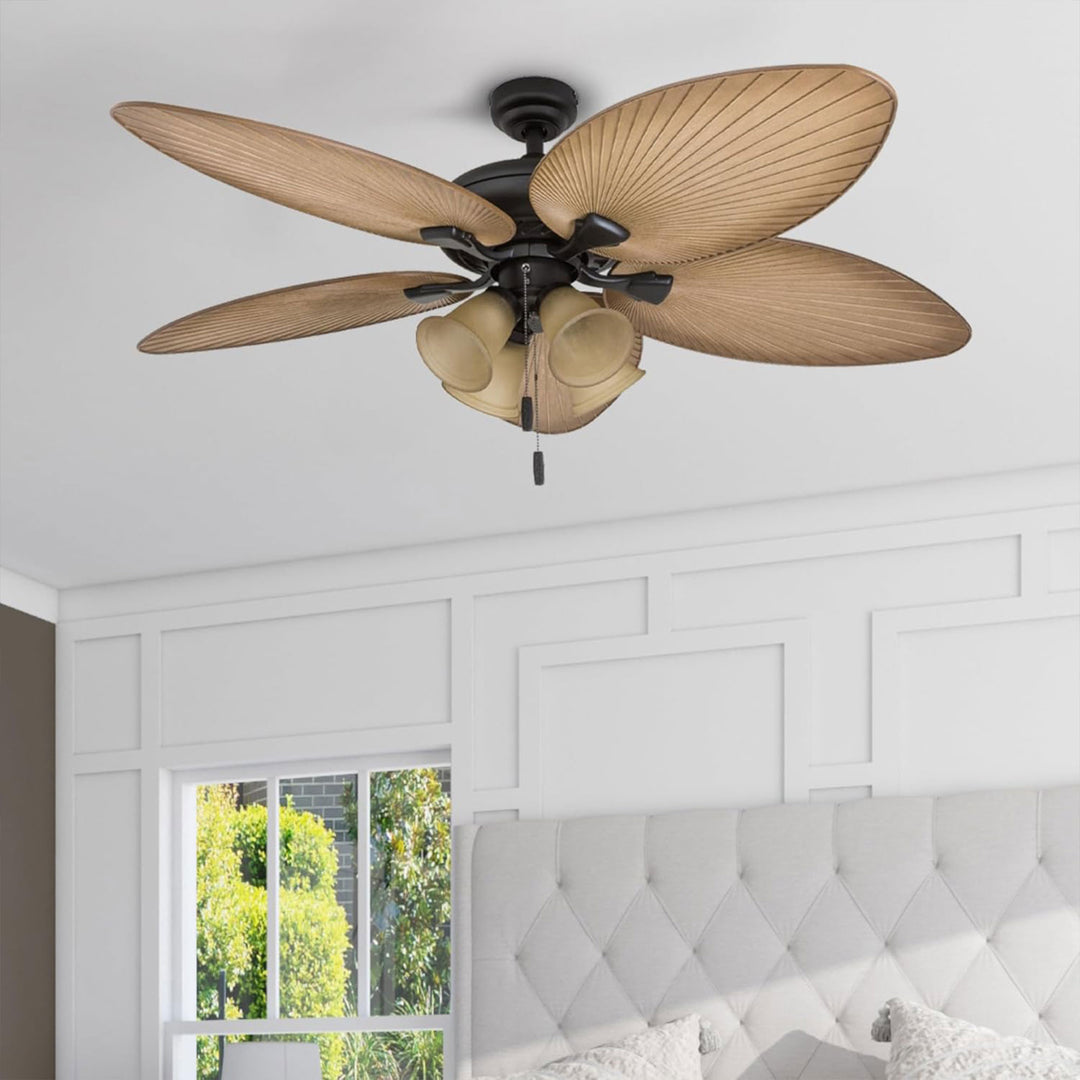 Honeywell Palm Valley 52" Tropical LED Ceiling Fan w/ Multi-Arm Light (Open Box)