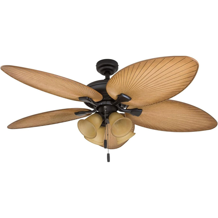 Honeywell Palm Valley 52" Tropical LED Ceiling Fan with Multi-Arm Light, Bronze
