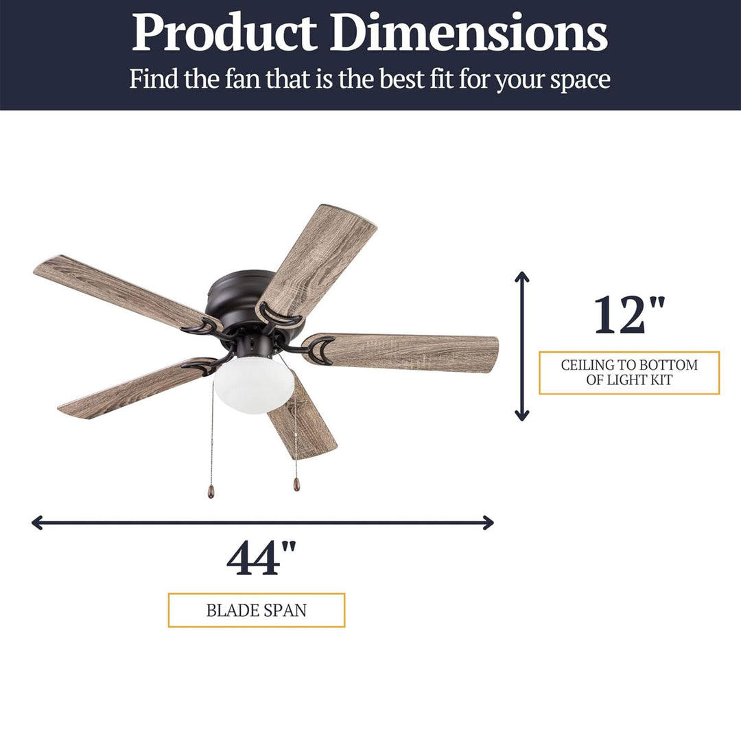 Prominence Home Alvina 44" Indoor LED Ceiling Fan with Pull Chain, Bronze