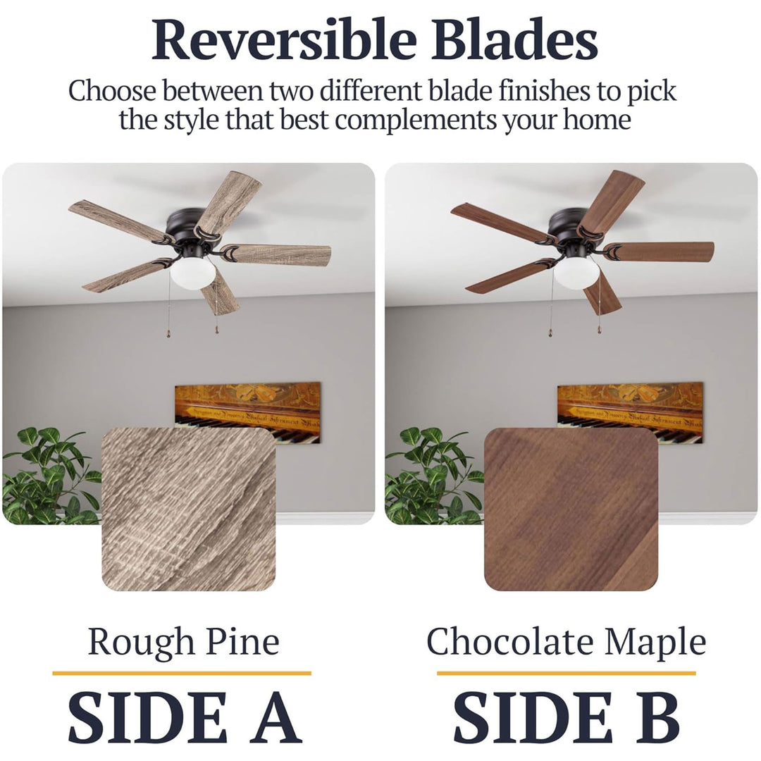 Prominence Home Alvina 44" Indoor LED Ceiling Fan with Pull Chain, Bronze