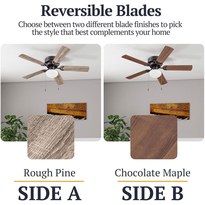 Prominence Home Alvina 44" Indoor LED Ceiling Fan with Pull Chain, Bronze