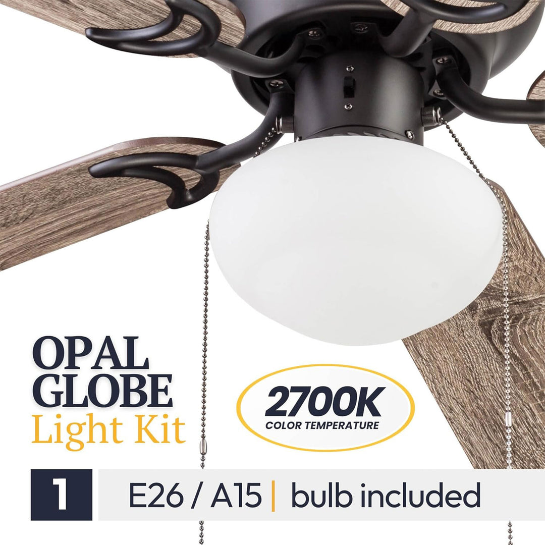 Prominence Home Alvina 44" Indoor LED Ceiling Fan with Pull Chain, Bronze