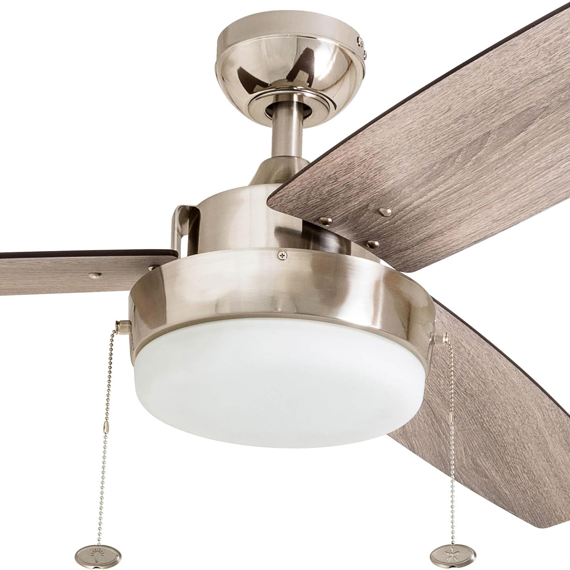 Prominence Home Statham 52" Indoor LED Ceiling Fan with Pull Chain, Nickel - VMInnovations
