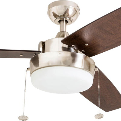 Prominence Home Statham 52" Indoor LED Ceiling Fan with Pull Chain, Nickel - VMInnovations