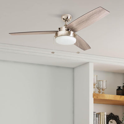 Prominence Home Statham 52" Indoor LED Ceiling Fan with Pull Chain, Nickel - VMInnovations