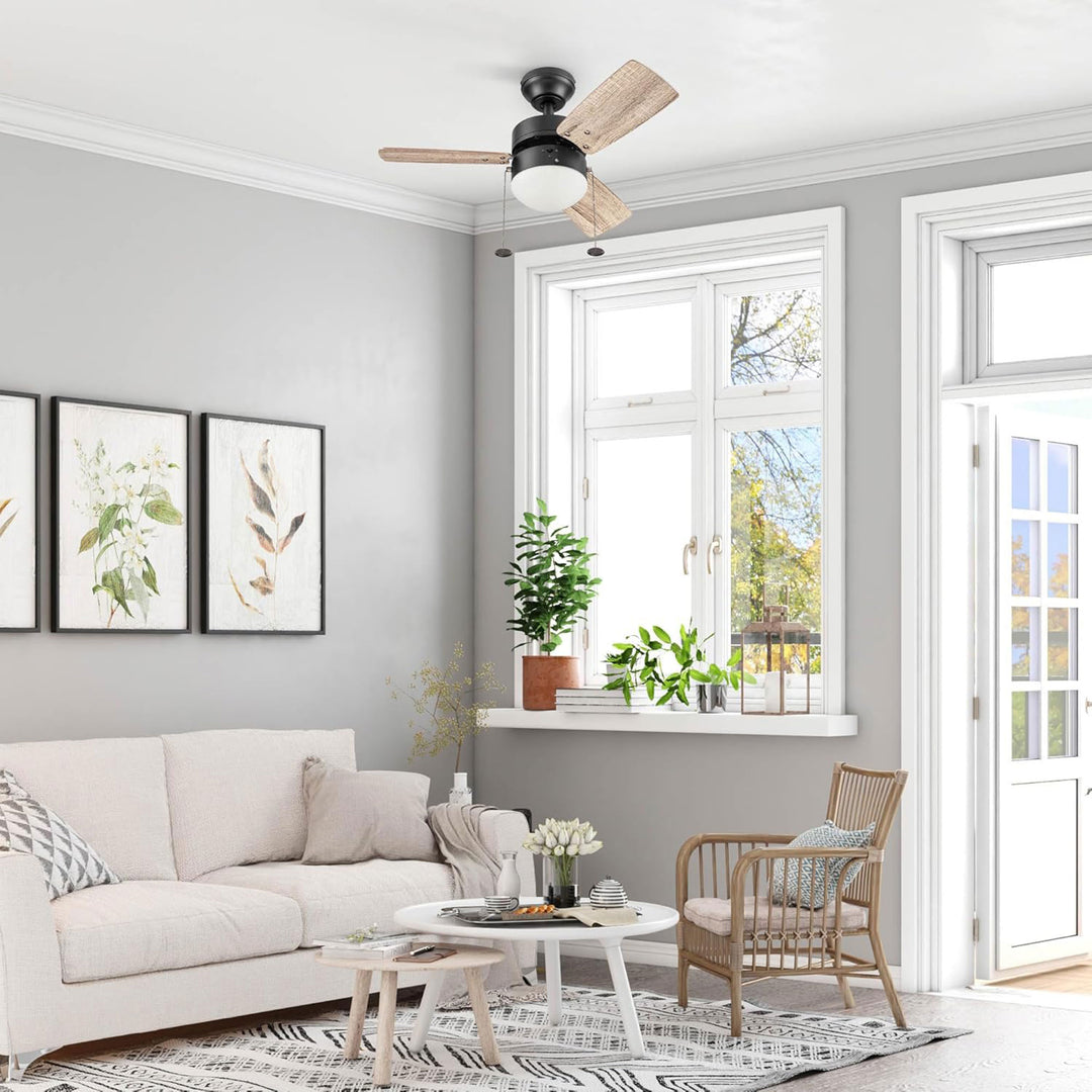 Prominence Home Rawling 30 Inch Indoor LED Ceiling Fan with Pull Chain, Bronze