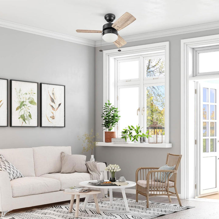 Prominence Home Rawling 30 Inch Indoor LED Ceiling Fan with Pull Chain, Bronze