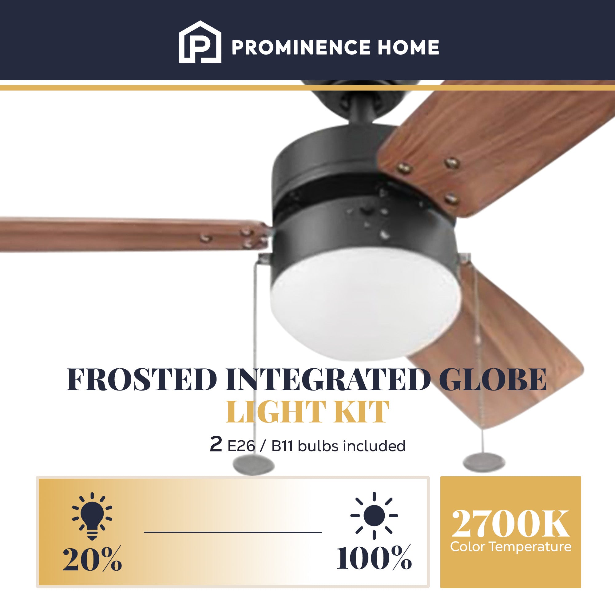 Prominence Home Rawling 30 Inch Indoor LED Ceiling Fan with Pull Chain(Open Box)