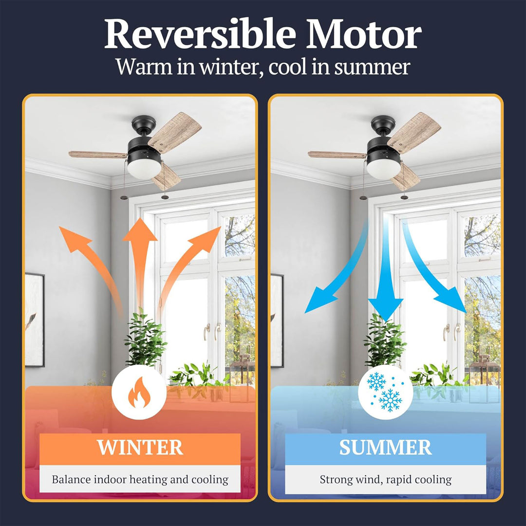 Prominence Home Rawling 30 Inch Indoor LED Ceiling Fan with Pull Chain, Bronze