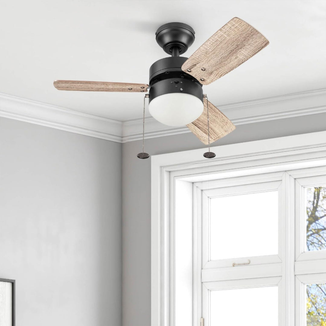 Prominence Home Rawling 30 Inch Indoor LED Ceiling Fan with Pull Chain, Bronze