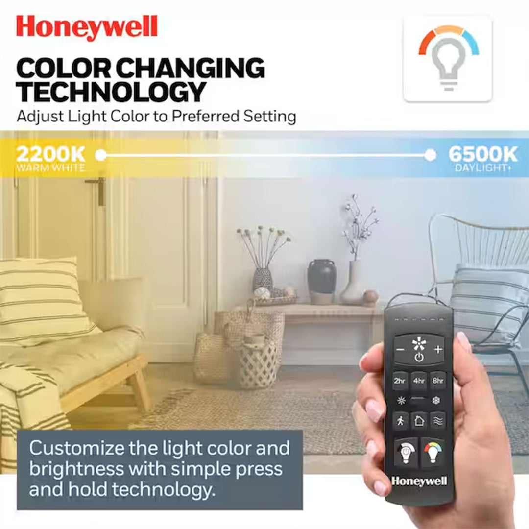 Honeywell Schilling 52" Ceiling Fan w/ Remote, & Reversible Blades, Matte Black