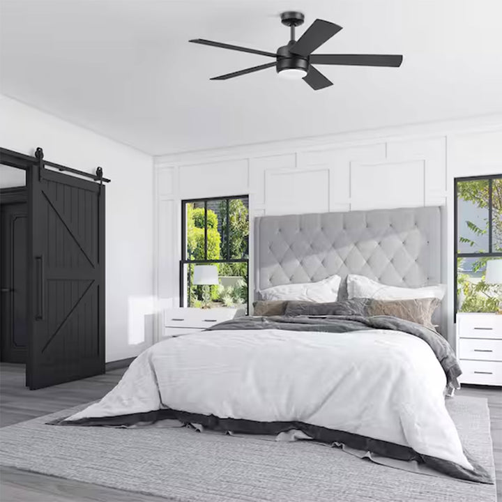 Honeywell Schilling 52" Ceiling Fan w/ Remote, & Reversible Blades, Matte Black