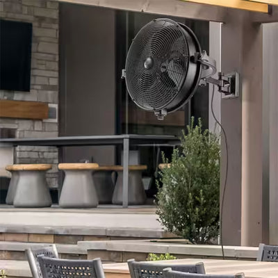 Honeywell Outdoor 18" Fan, Omni-Reach Extended Wall Mount, Swiveling, (Used)